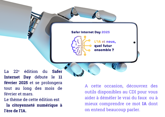 La 22ᵉ édition du Safer Internet Day débute le 11 février 2025 et se prolongera tout au long des mois de février et mars. Le thème de cette édition est la citoyenneté numérique à l'ère de l'IA..png